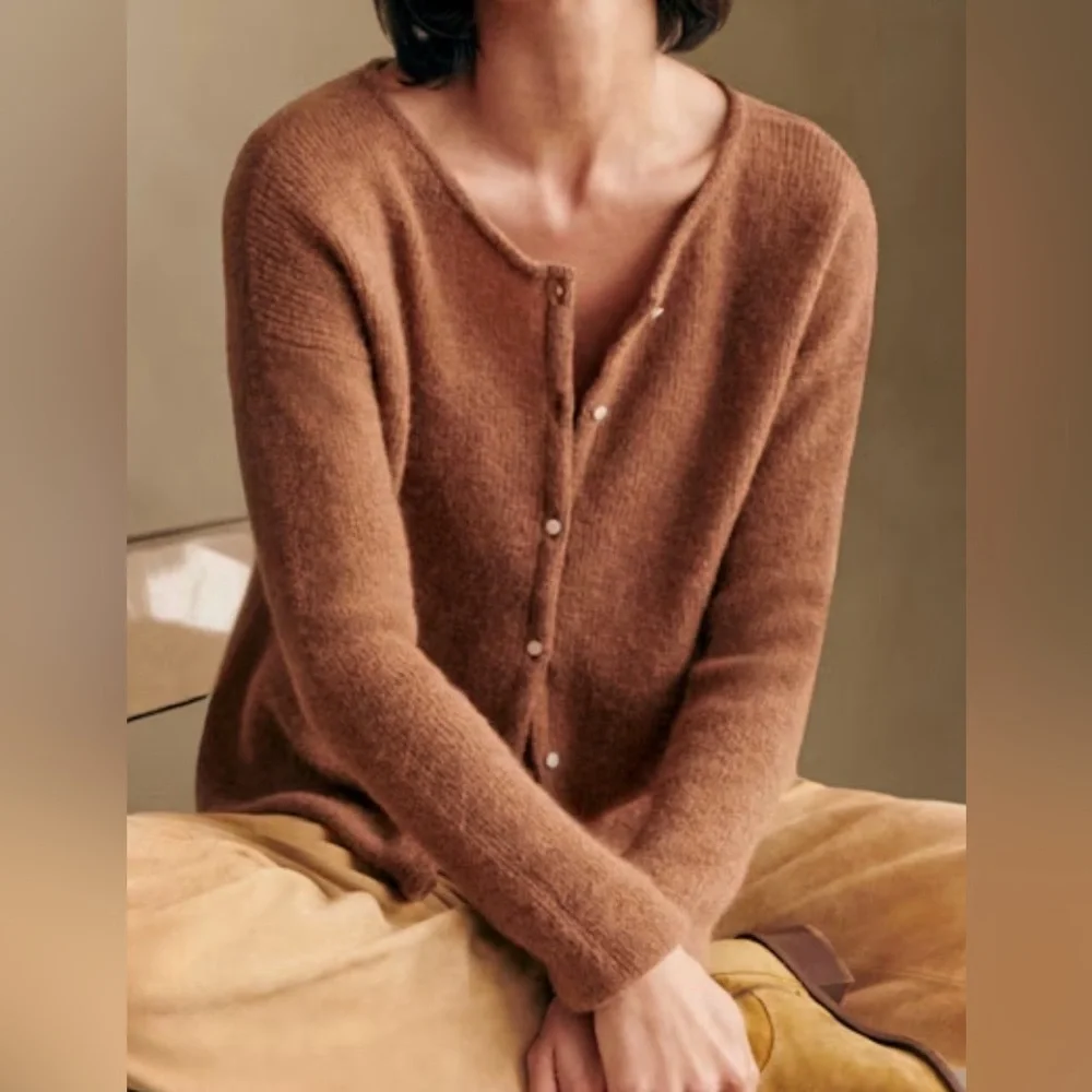 Sezane Gaspard Cardigan Camel Size XS - Picture 2 of 8